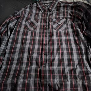 Flannel 4XL Black Red Grey